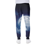 Night Sky Full Moon Print Scuba Joggers