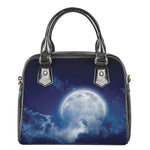 Night Sky Full Moon Print Shoulder Handbag