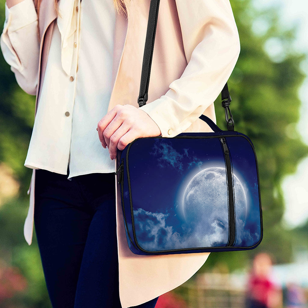 Night Sky Full Moon Print Shoulder Strap Bible Bag