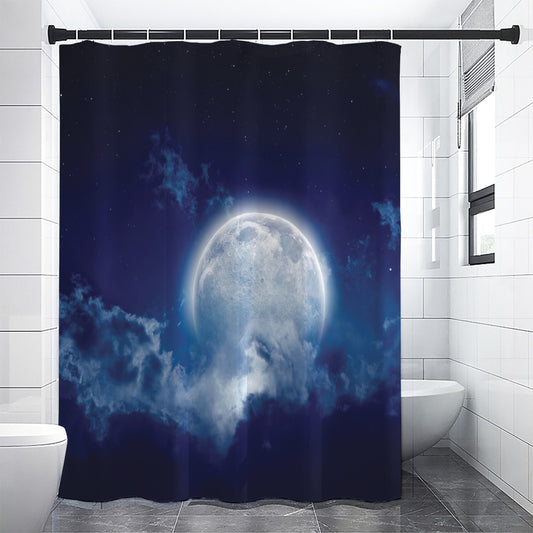 Night Sky Full Moon Print Shower Curtain