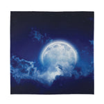Night Sky Full Moon Print Silk Bandana