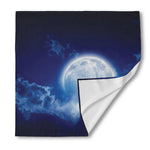 Night Sky Full Moon Print Silk Bandana