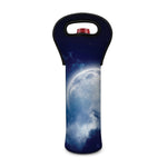 Night Sky Full Moon Print Single Neoprene Wine Tote
