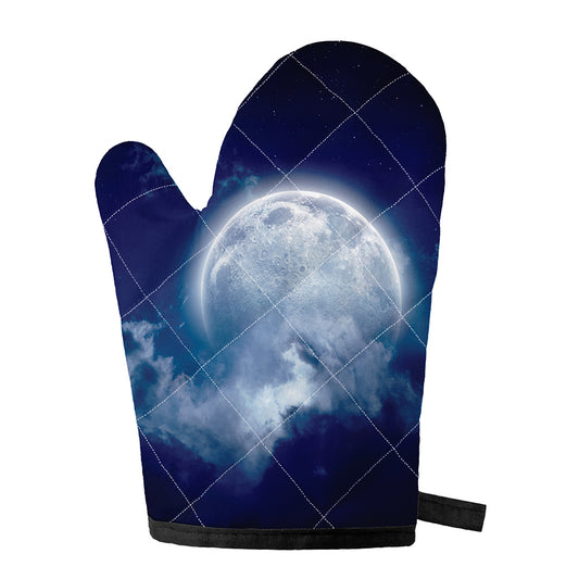 Night Sky Full Moon Print Single Oven Mitt