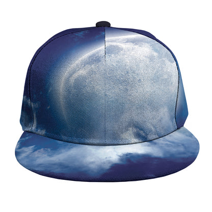 Night Sky Full Moon Print Snapback Cap
