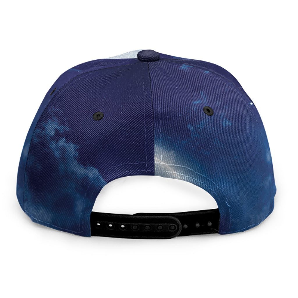 Night Sky Full Moon Print Snapback Cap