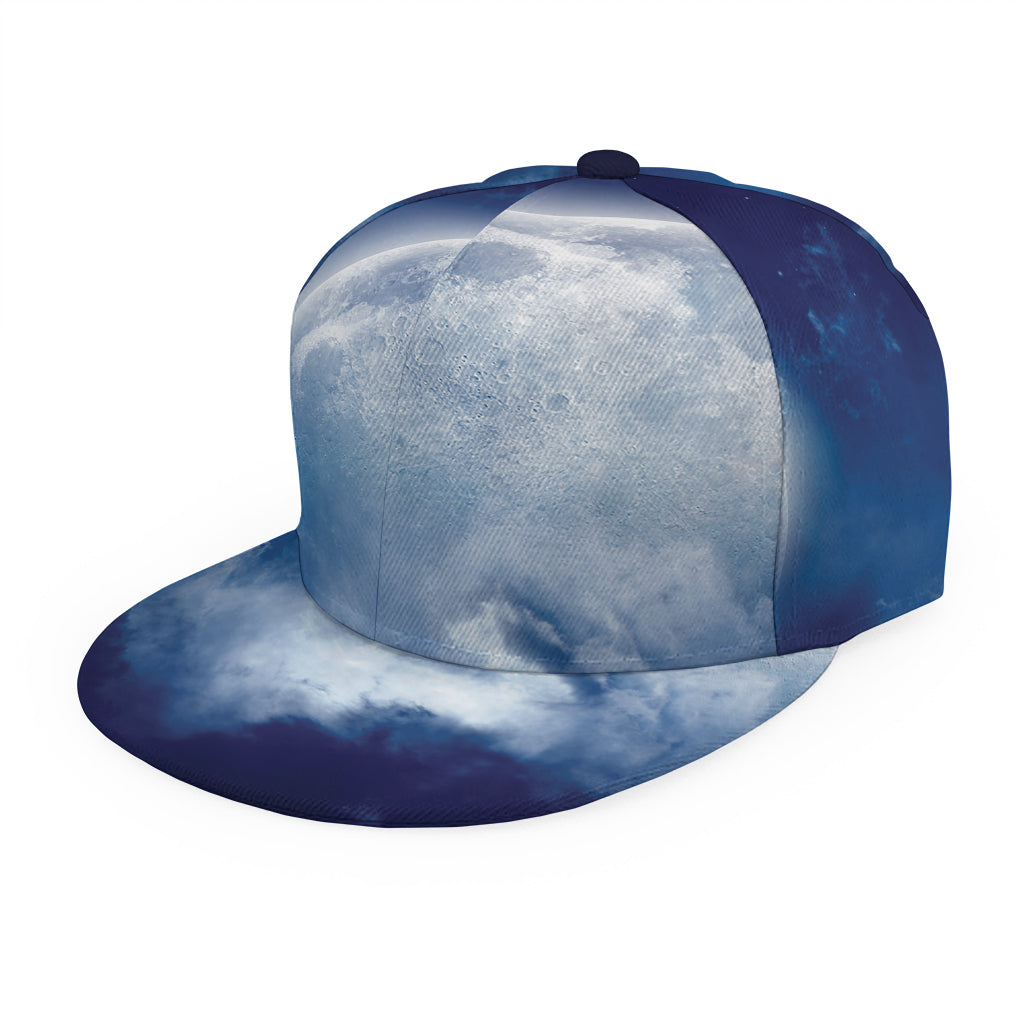 Night Sky Full Moon Print Snapback Cap