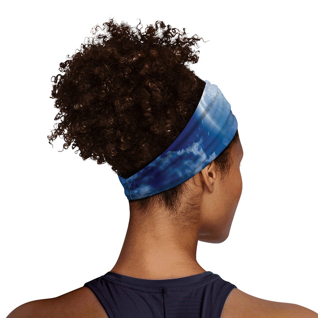 Night Sky Full Moon Print Sports Headband