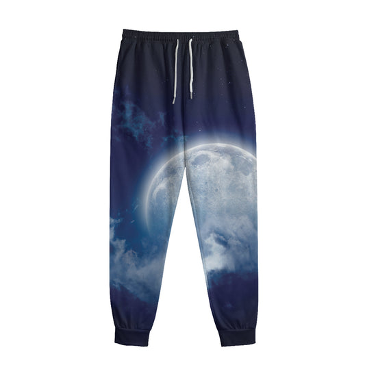 Night Sky Full Moon Print Sweatpants