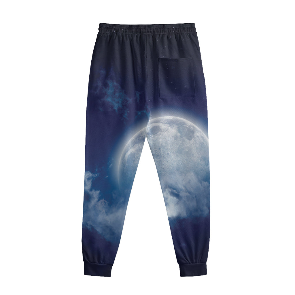 Night Sky Full Moon Print Sweatpants