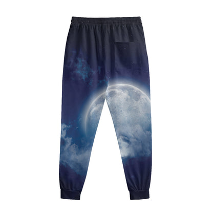 Night Sky Full Moon Print Sweatpants
