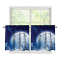 Night Sky Full Moon Print Tier Curtains
