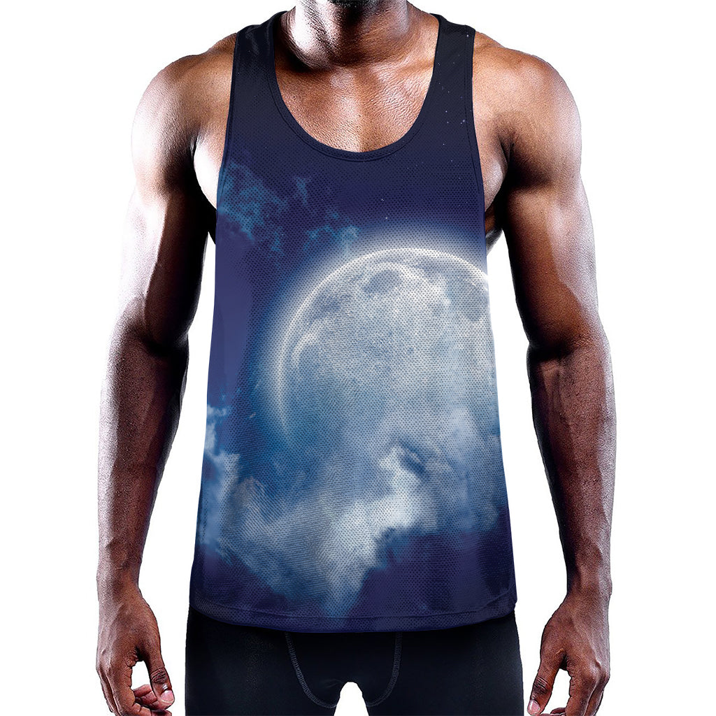 Night Sky Full Moon Print Training Tank Top