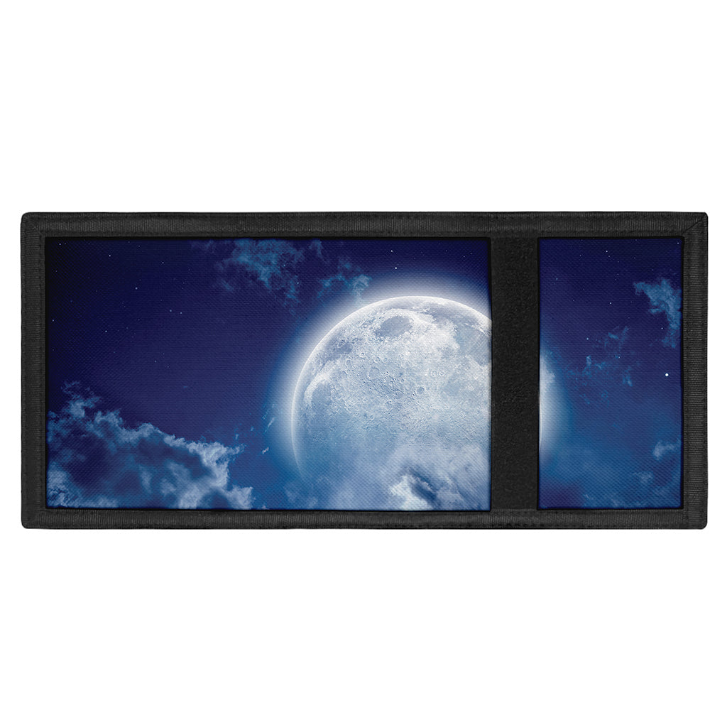 Night Sky Full Moon Print Trifold Wallet
