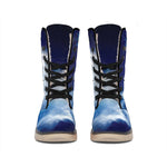 Night Sky Full Moon Print Winter Boots