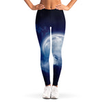 Night Sky Full Moon Print Women's Leggings