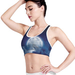 Night Sky Full Moon Print Women's Sports Bra