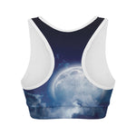 Night Sky Full Moon Print Women's Sports Bra