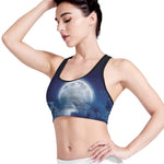 Night Sky Full Moon Print Women's Sports Bra