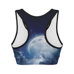Night Sky Full Moon Print Women's Sports Bra