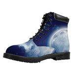 Night Sky Full Moon Print Work Boots
