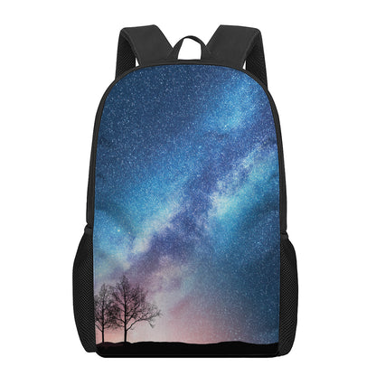 Night Sky Milky Way Print 17 Inch Backpack