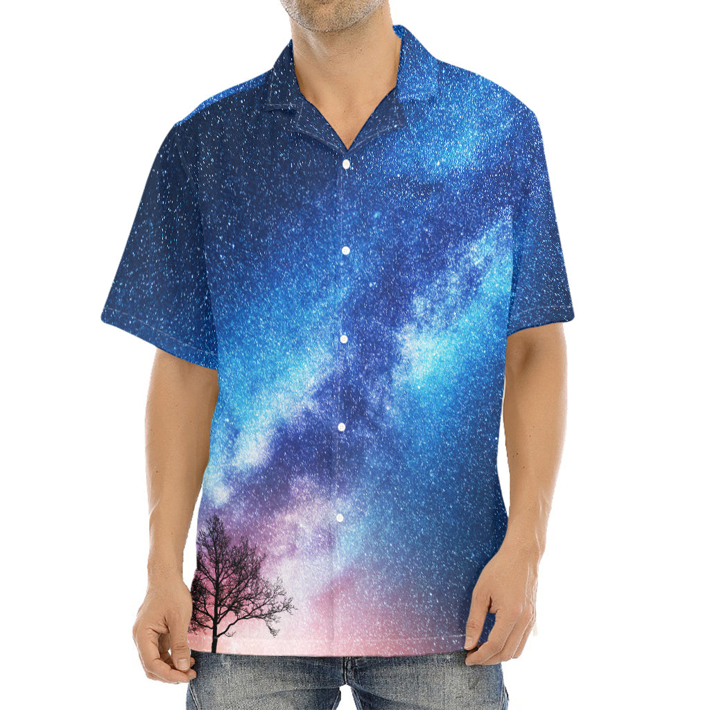 Night Sky Milky Way Print Aloha Shirt