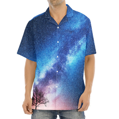 Night Sky Milky Way Print Aloha Shirt