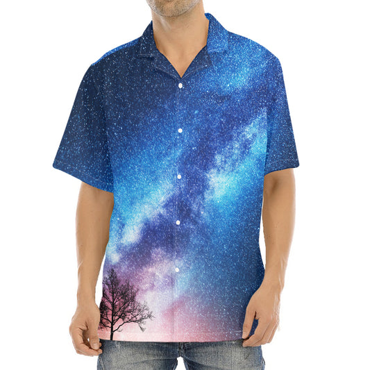 Night Sky Milky Way Print Aloha Shirt