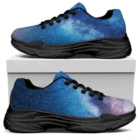 Night Sky Milky Way Print Black Chunky Shoes