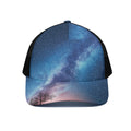 Night Sky Milky Way Print Black Mesh Trucker Hat