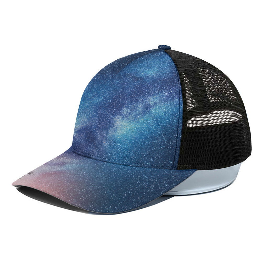 Night Sky Milky Way Print Black Mesh Trucker Cap
