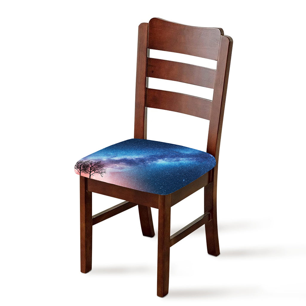 Night Sky Milky Way Print Chair Cushion Cover