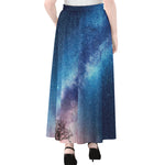 Night Sky Milky Way Print Chiffon Maxi Skirt