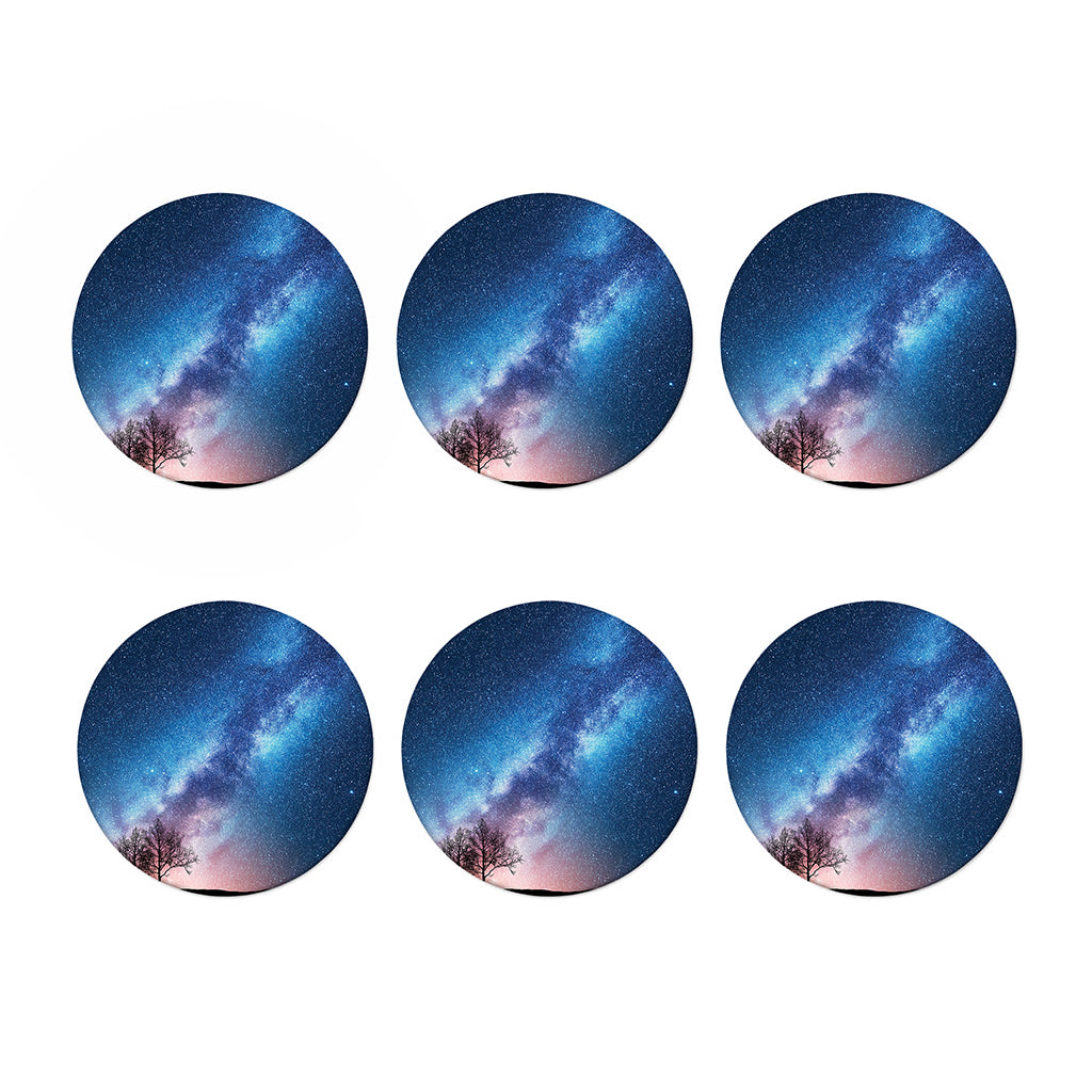 Night Sky Milky Way Print Coaster Set