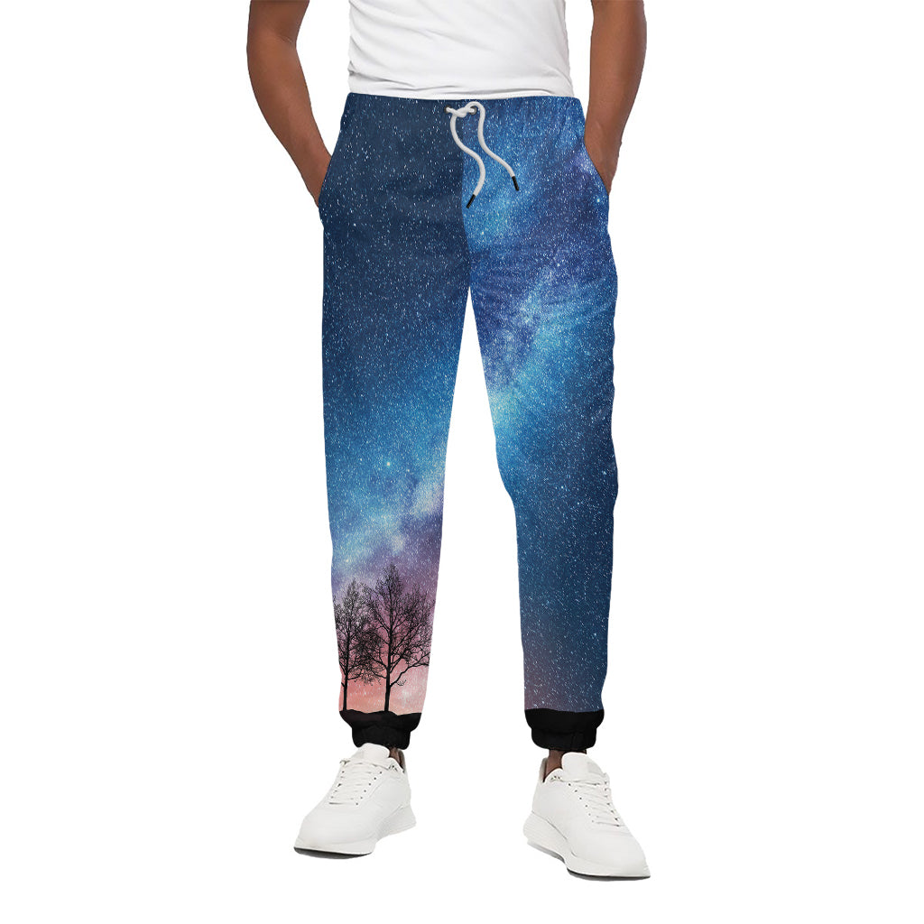 Night Sky Milky Way Print Cotton Pants