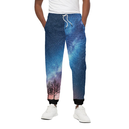 Night Sky Milky Way Print Cotton Pants