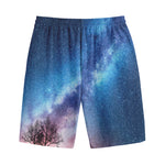 Night Sky Milky Way Print Cotton Shorts