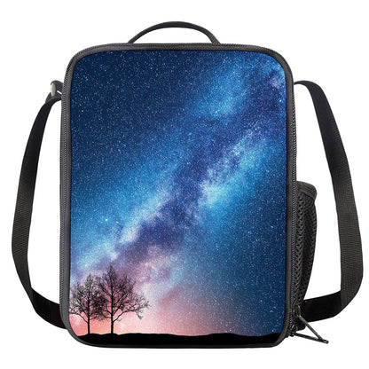 Night Sky Milky Way Print Crossbody Lunch Bag
