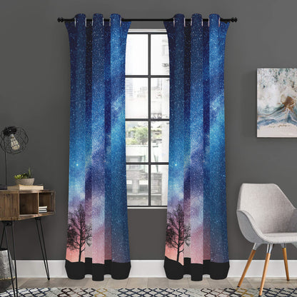 Night Sky Milky Way Print Curtain