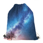 Night Sky Milky Way Print Drawstring Bag