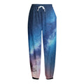 Night Sky Milky Way Print Fleece Lined Knit Pants