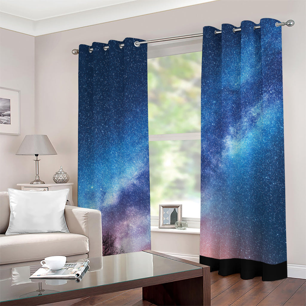 Night Sky Milky Way Print Grommet Curtains