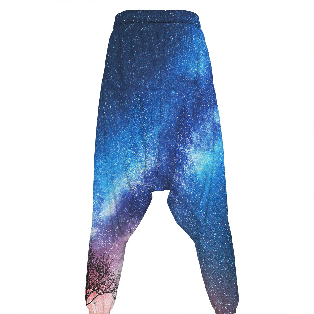 Night Sky Milky Way Print Hammer Pants
