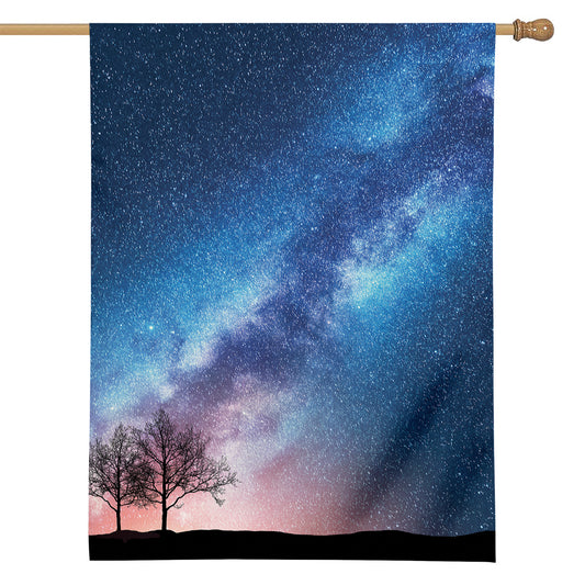 Night Sky Milky Way Print House Flag