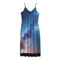 Night Sky Milky Way Print Jersey Midi Cami Dress