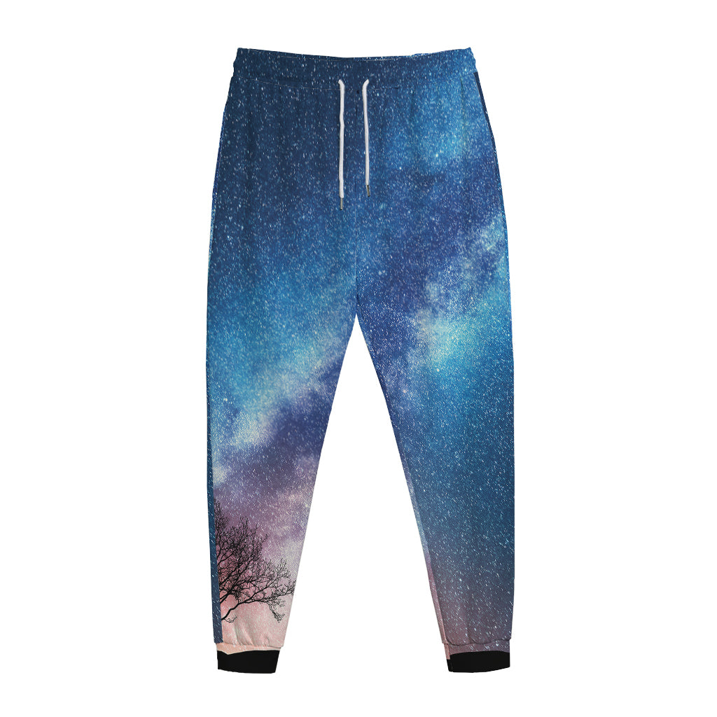 Night Sky Milky Way Print Jogger Pants