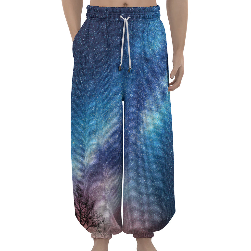 Night Sky Milky Way Print Lantern Pants