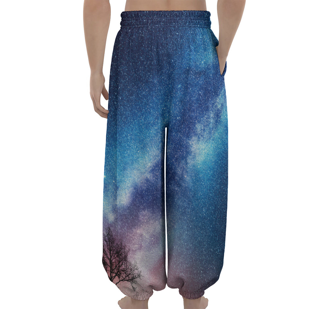 Night Sky Milky Way Print Lantern Pants