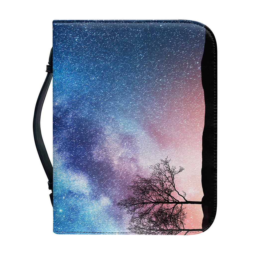 Night Sky Milky Way Print Leather Bible Cover